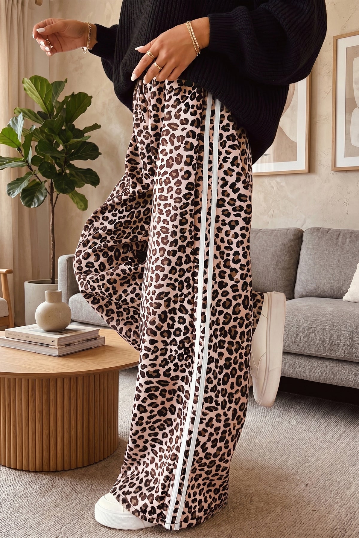 Wild Streak Leopard Wide Leg Pants