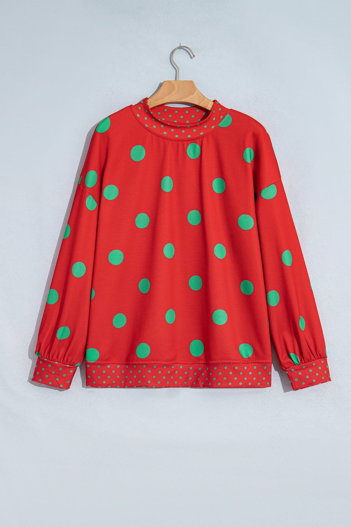 Merry & Bright Polka Dot Oversized Tunic Sweatshirt