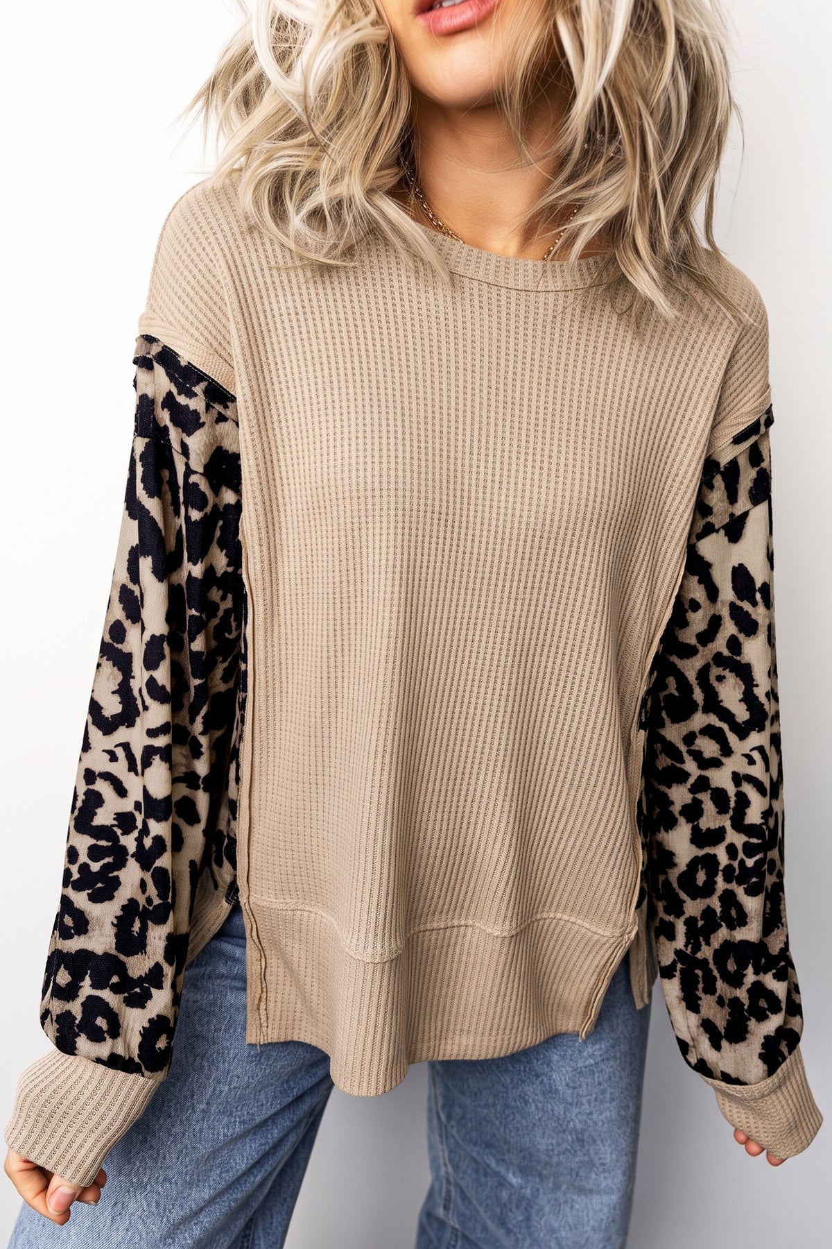 Wild Side Waffle Knit Top