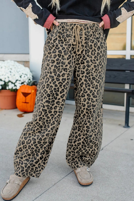 Wild Side Leopard Wide-Leg Pants