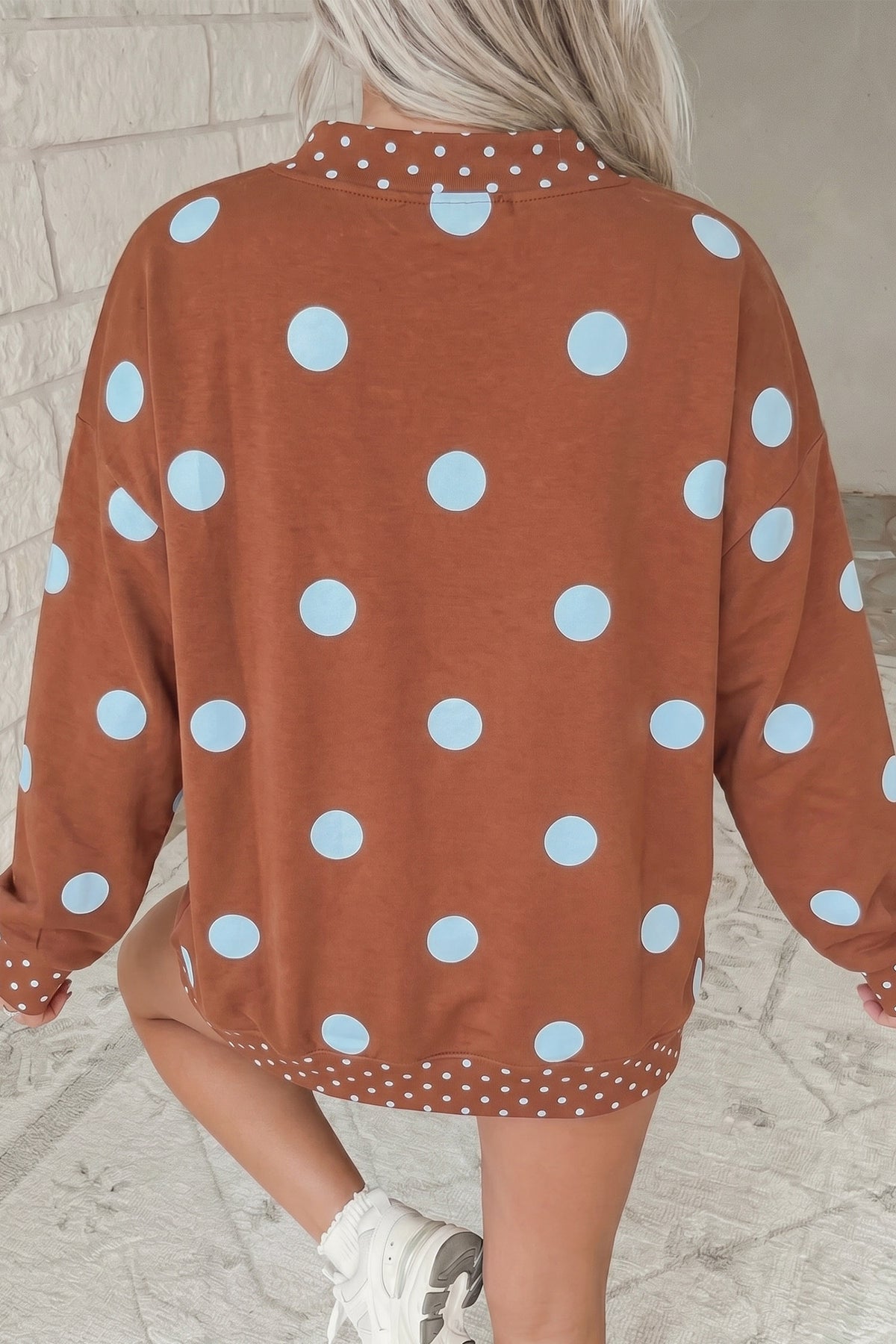 Merry & Bright Polka Dot Oversized Tunic Sweatshirt
