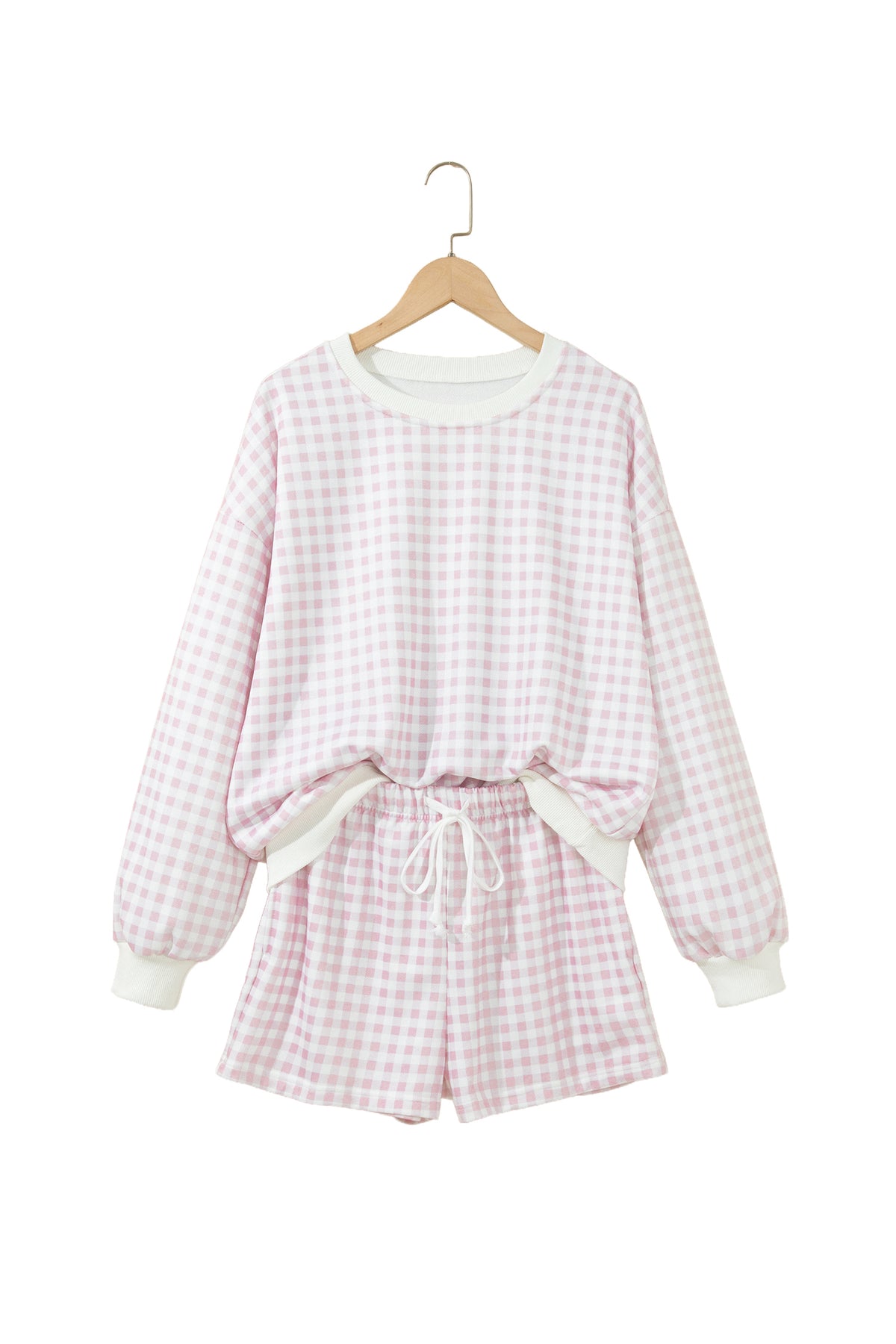 Weekend Gingham Pullover & Shorts Set