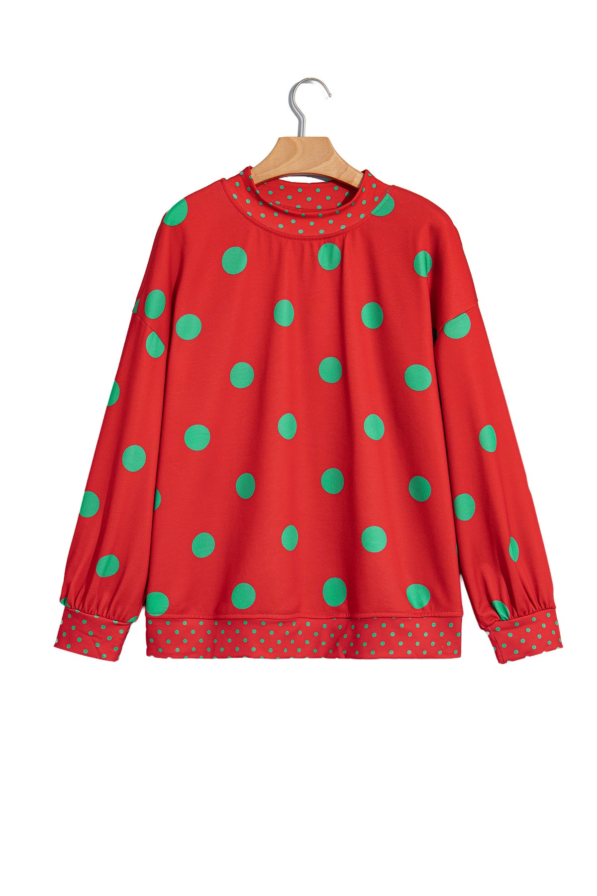 Merry & Bright Polka Dot Oversized Tunic Sweatshirt