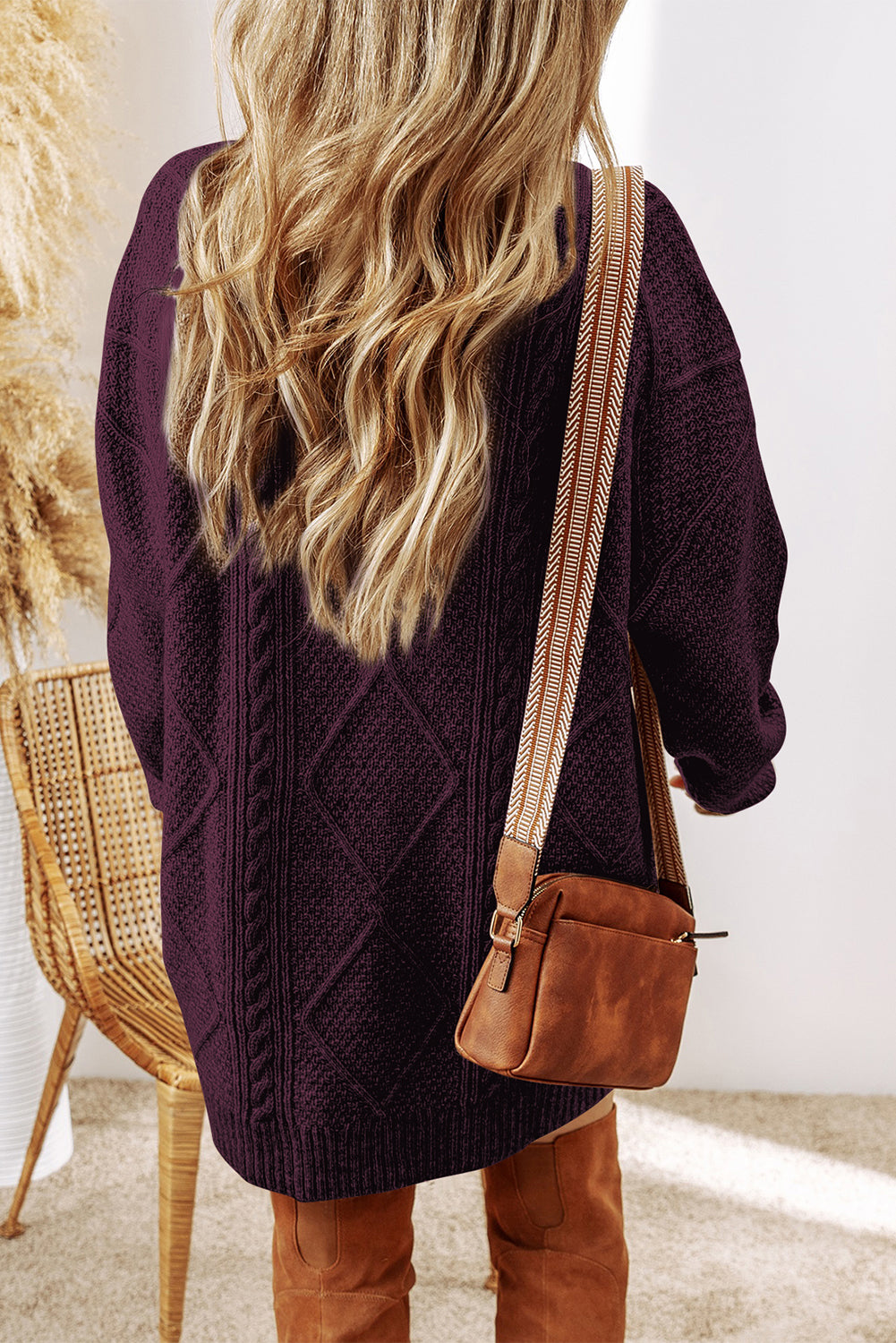 Cozy Cable Knit Sweater Dress
