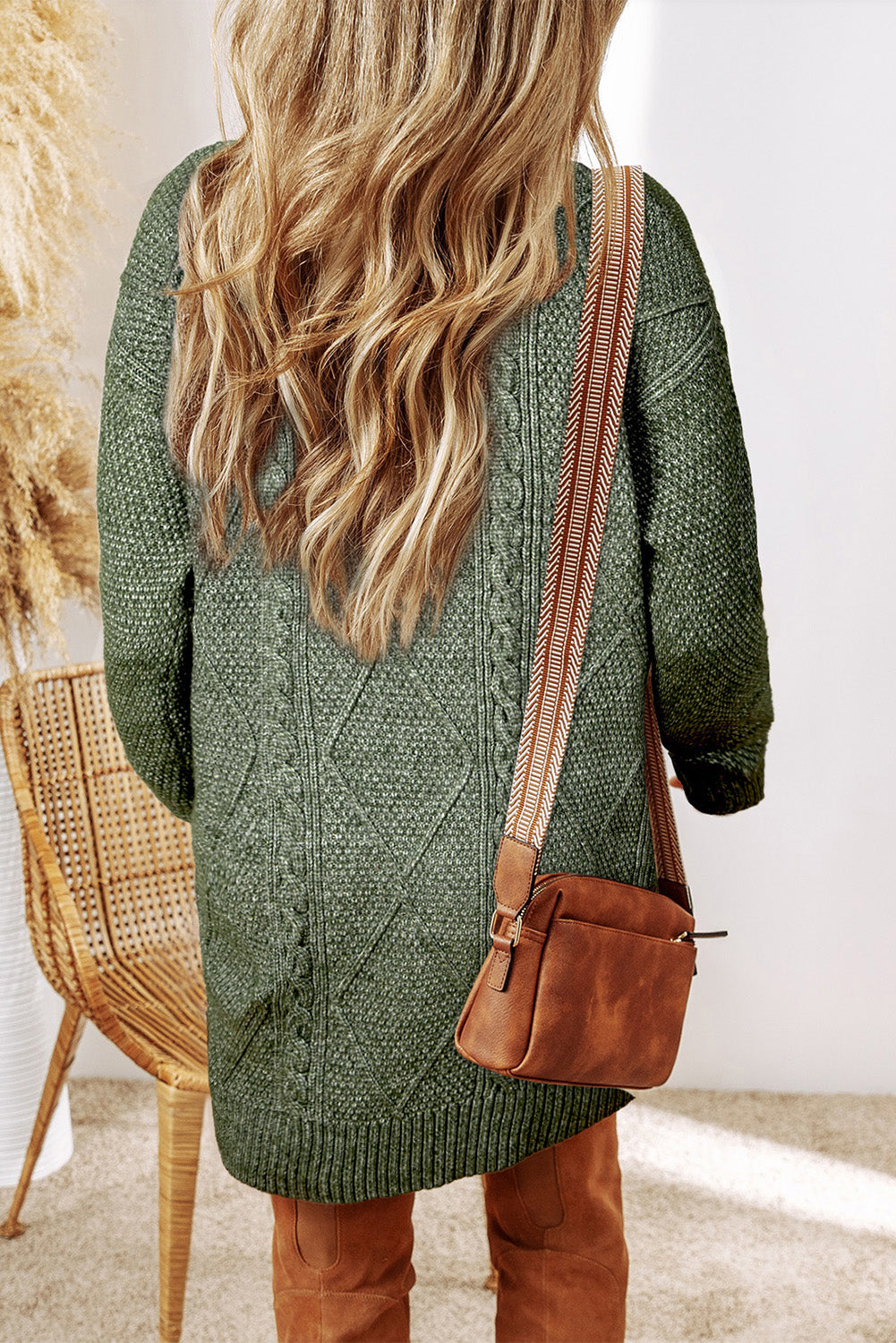 Cozy Cable Knit Sweater Dress